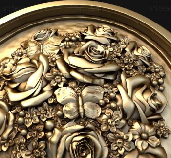 3D model Roses in a round locket (STL)